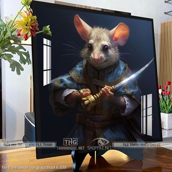 file tranh decor con giap chuot ti 339