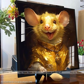 file tranh decor con giap chuot ti 341