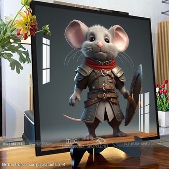 file tranh decor con giap chuot ti 344