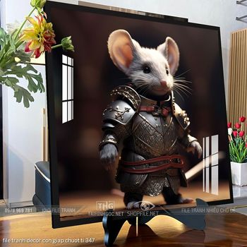 file tranh decor con giap chuot ti 347