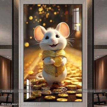 file tranh decor con giap chuot ti 348