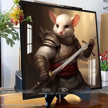 file tranh decor con giap chuot ti 349