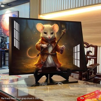 file tranh decor con giap chuot ti 350