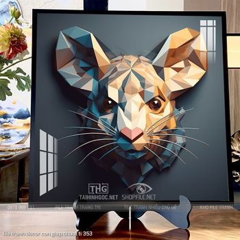 file tranh decor con giap chuot ti 353