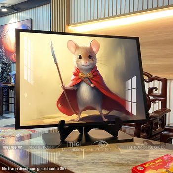 file tranh decor con giap chuot ti 357