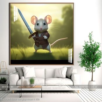 file tranh decor con giap chuot ti 358
