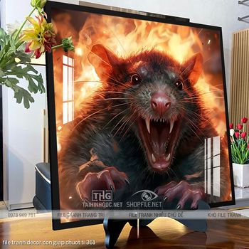 file tranh decor con giap chuot ti 361