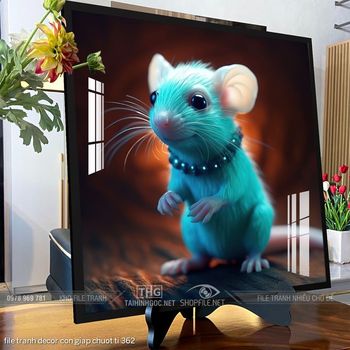 file tranh decor con giap chuot ti 362