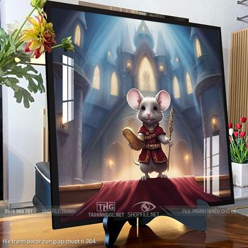 file tranh decor con giap chuot ti 364