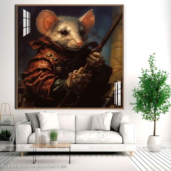 file tranh decor con giap chuot ti 366