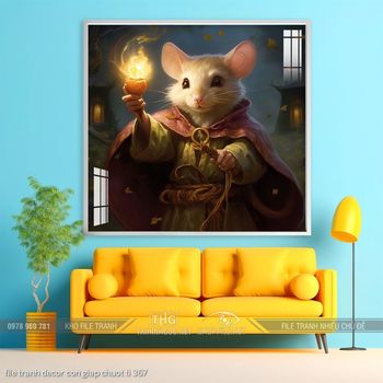 file tranh decor con giap chuot ti 367