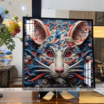 file tranh decor con giap chuot ti 369