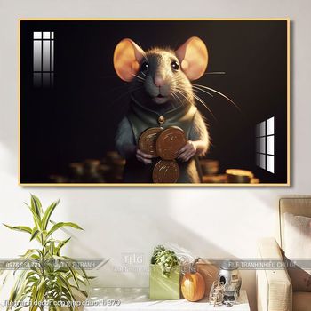 file tranh decor con giap chuot ti 370
