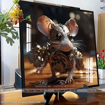 file tranh decor con giap chuot ti 376