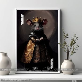 file tranh decor con giap chuot ti 377