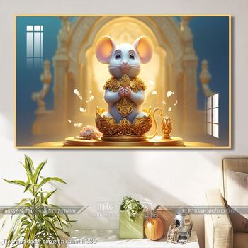 file tranh decor con giap chuot ti 380