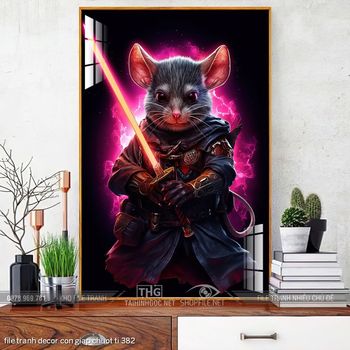 file tranh decor con giap chuot ti 382