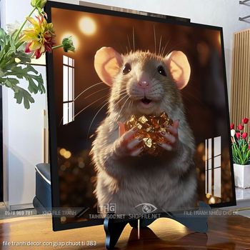 file tranh decor con giap chuot ti 383
