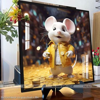 file tranh decor con giap chuot ti 384