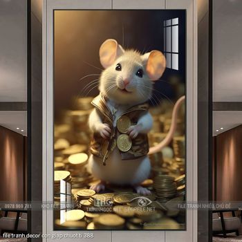 file tranh decor con giap chuot ti 388