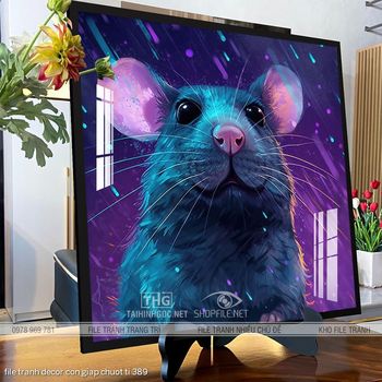 file tranh decor con giap chuot ti 389