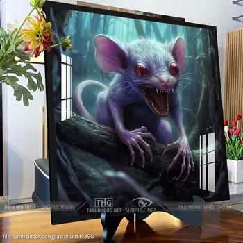file tranh decor con giap chuot ti 390