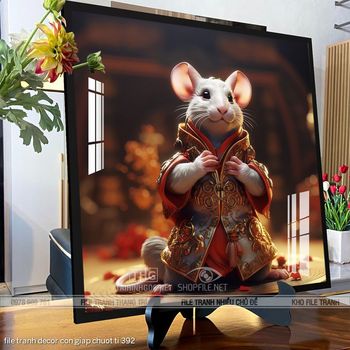 file tranh decor con giap chuot ti 392
