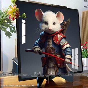 file tranh decor con giap chuot ti 393