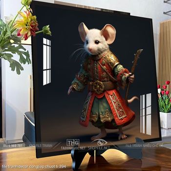 file tranh decor con giap chuot ti 394