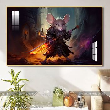 file tranh decor con giap chuot ti 396