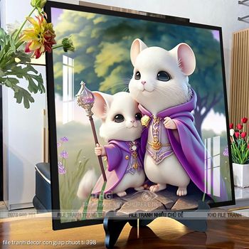 file tranh decor con giap chuot ti 398