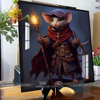file tranh decor con giap chuot ti 399