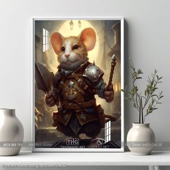 file tranh decor con giap chuot ti 400