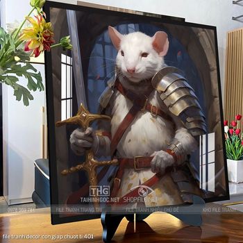 file tranh decor con giap chuot ti 401