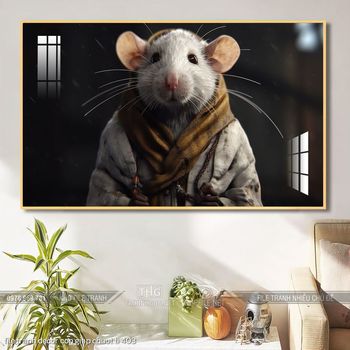 file tranh decor con giap chuot ti 403