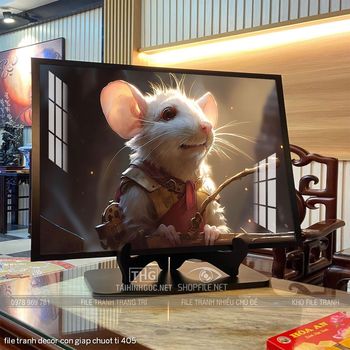 file tranh decor con giap chuot ti 405