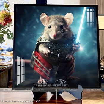 file tranh decor con giap chuot ti 410