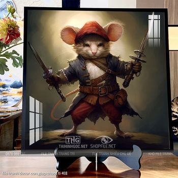 file tranh decor con giap chuot ti 411