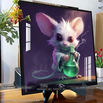 file tranh decor con giap chuot ti 413