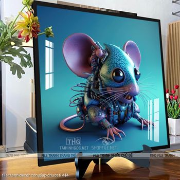 file tranh decor con giap chuot ti 414