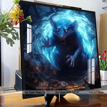 file tranh decor con giap chuot ti 415