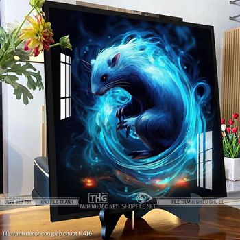 file tranh decor con giap chuot ti 416