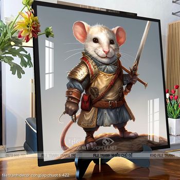 file tranh decor con giap chuot ti 422