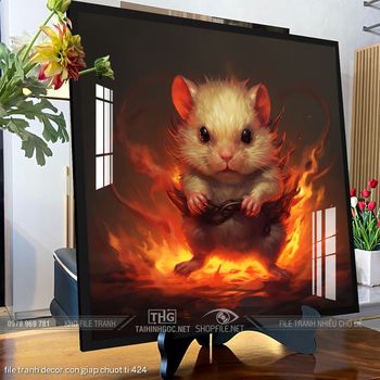 file tranh decor con giap chuot ti 424