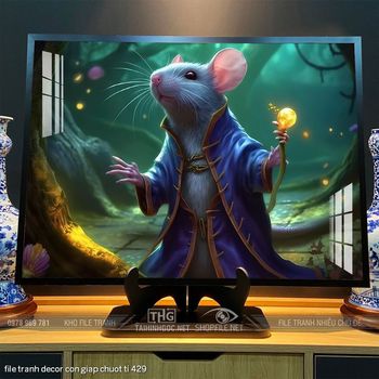 file tranh decor con giap chuot ti 429