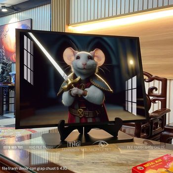file tranh decor con giap chuot ti 430