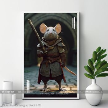 file tranh decor con giap chuot ti 431