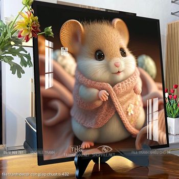 file tranh decor con giap chuot ti 432