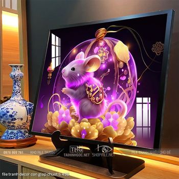 file tranh decor con giap chuot ti 438