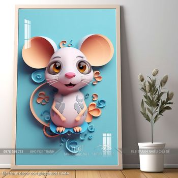 file tranh decor con giap chuot ti 444